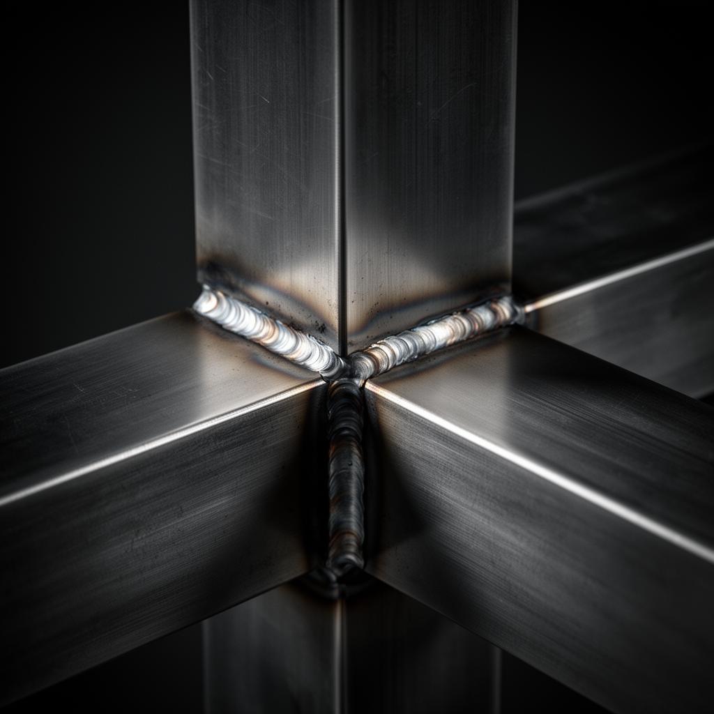 Brushed steel architectural detail